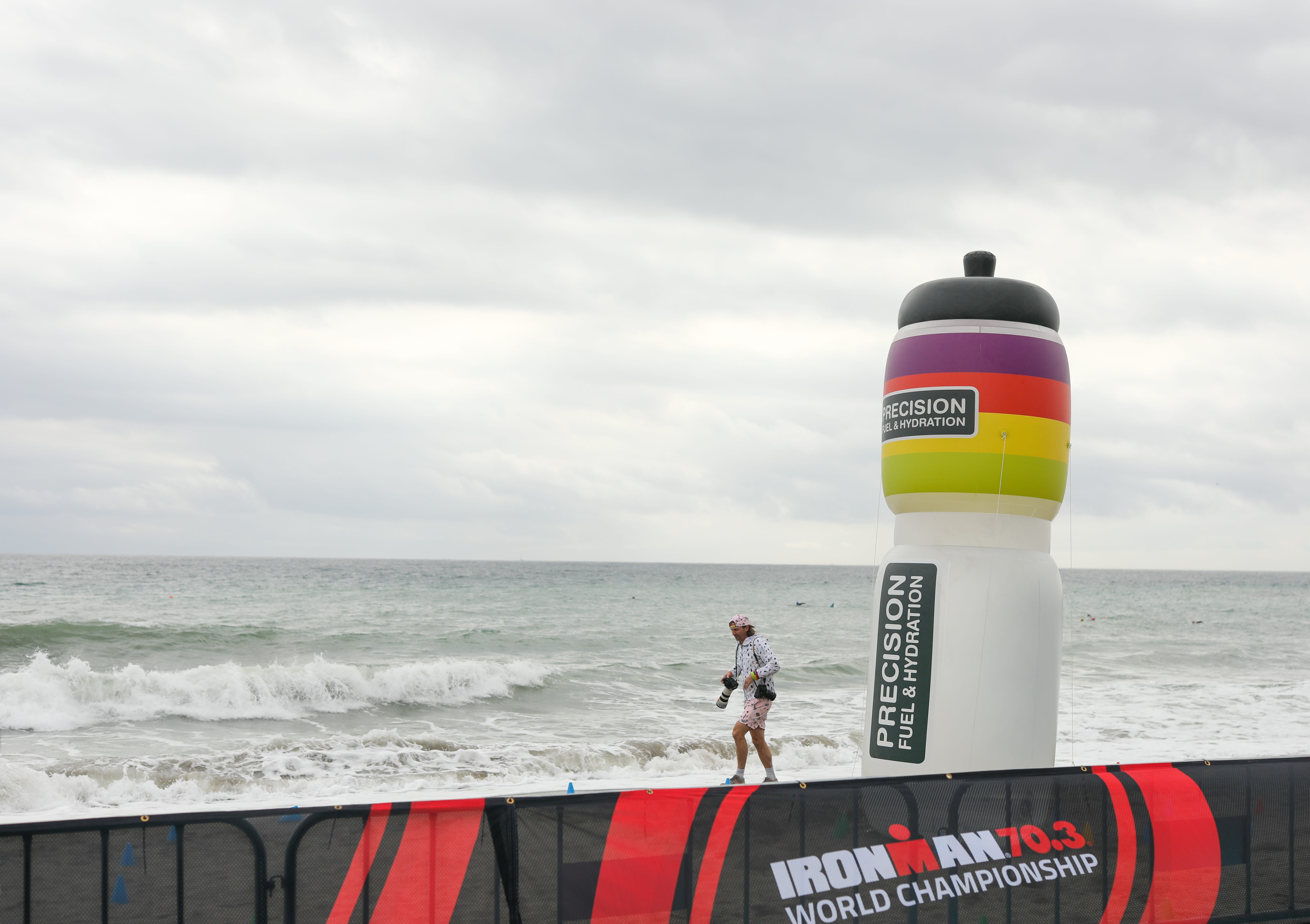 Ironman 70.3 Marbella beach with Precision Fuel & Hydration inflatable